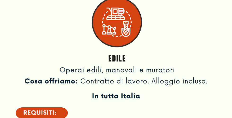 OFFERTE DI LAVORO NEL SETTORE EDILE 